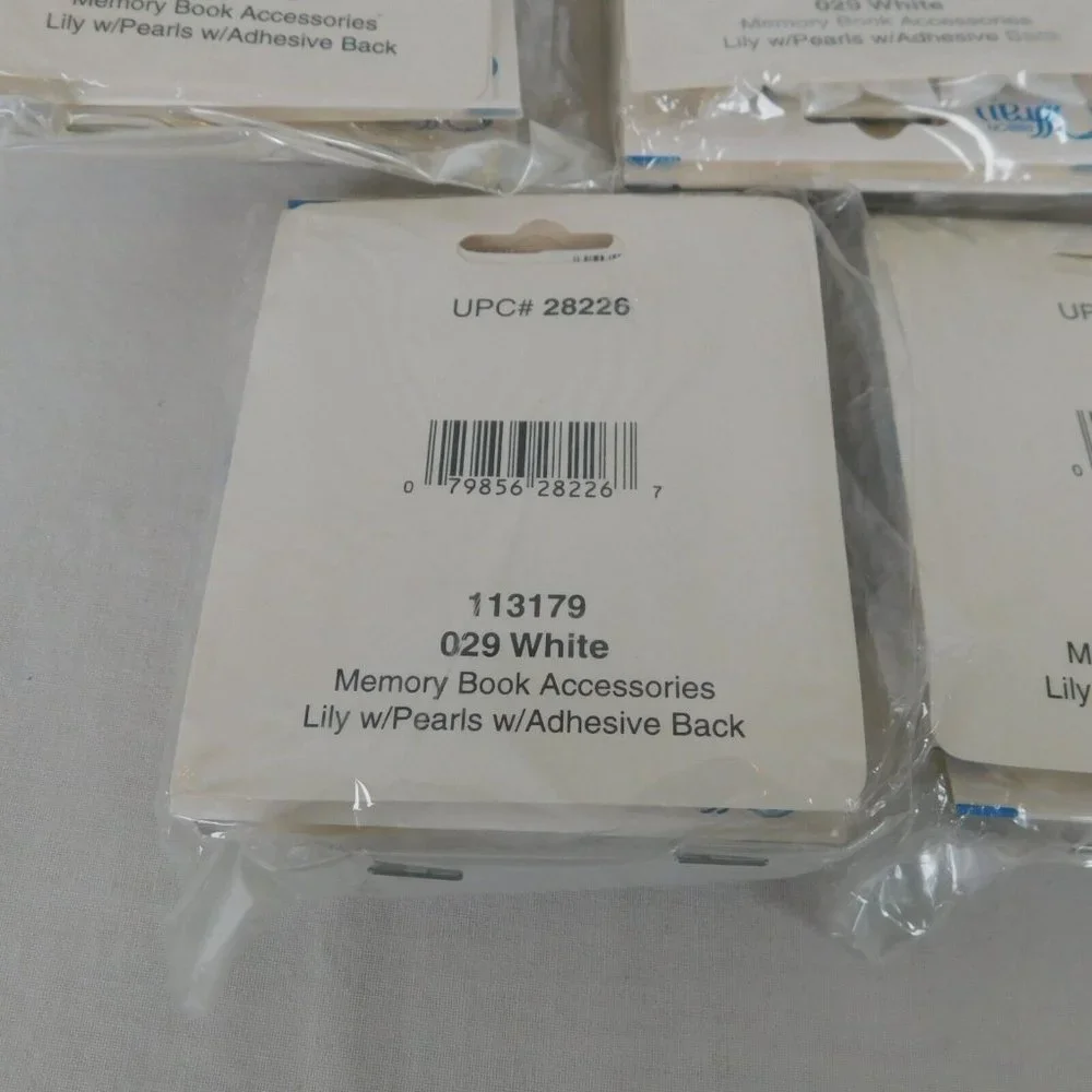 Lot of 5 Memory Book Ribbon Accessories Offray Peel Stick Acid-Free White Lily - Picture 4 of 5